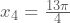 x_{4}=\frac{13\pi}{4}