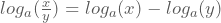 log_{a}(\frac{x}{y})=log_{a}(x)-log_{a}(y)